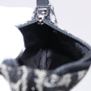 Christian Dior Trotter Canvas Saddle Coin Purse Black Silver Auth bs36065V-17