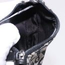Christian Dior Trotter Canvas Saddle Coin Purse Black Silver Auth bs36065V-18