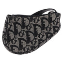 Christian Dior Trotter Canvas Saddle Coin Purse Black Silver Auth bs36065V-2