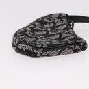 Christian Dior Trotter Canvas Saddle Coin Purse Black Silver Auth bs36065V-3
