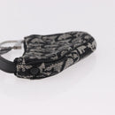 Christian Dior Trotter Canvas Saddle Coin Purse Black Silver Auth bs36065V-4