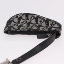 Christian Dior Trotter Canvas Saddle Coin Purse Black Silver Auth bs36065V-5