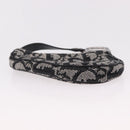 Christian Dior Trotter Canvas Saddle Coin Purse Black Silver Auth bs36065V-7