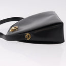 CELINE Shoulder Bag Leather Black Gold Auth bs36066A-5