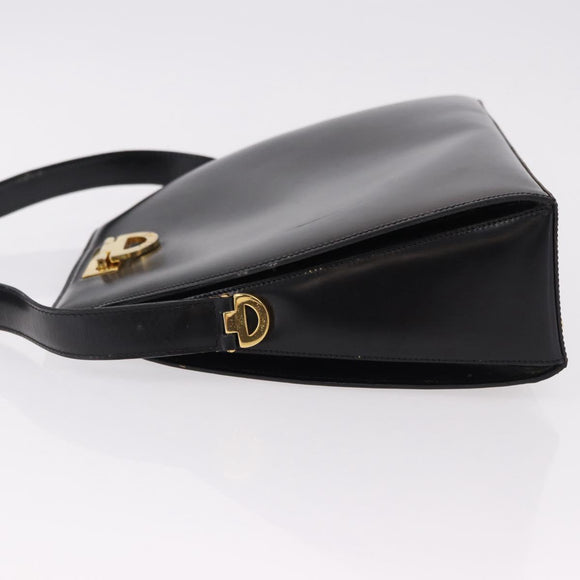 CELINE Shoulder Bag Leather Black Gold Auth bs36066A