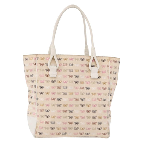 BOTTEGAVENETA Tote Bag Canvas Beige Gold Auth bs36067