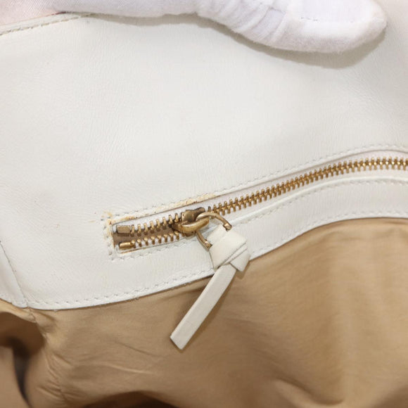 BOTTEGAVENETA Tote Bag Canvas Beige Gold Auth bs36067