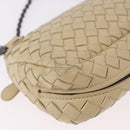 BOTTEGA VENETA INTRECCIATO Chain Shoulder Bag Leather Beige Auth bs36068A-15