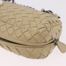 BOTTEGA VENETA INTRECCIATO Chain Shoulder Bag Leather Beige Auth bs36068A-16