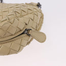 BOTTEGA VENETA INTRECCIATO Chain Shoulder Bag Leather Beige Auth bs36068A-17