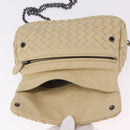 BOTTEGA VENETA INTRECCIATO Chain Shoulder Bag Leather Beige Auth bs36068A-10