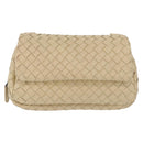 BOTTEGA VENETA INTRECCIATO Chain Shoulder Bag Leather Beige Auth bs36068A-13