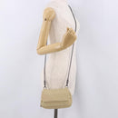 BOTTEGA VENETA INTRECCIATO Chain Shoulder Bag Leather Beige Auth bs36068A-23