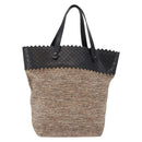 BOTTEGA VENETA Hand Bag Canvas Beige Auth bs36069-13