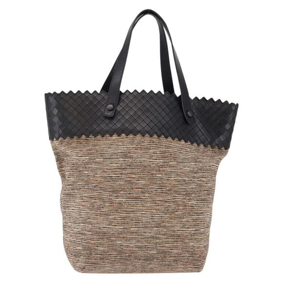 BOTTEGA VENETA Hand Bag Canvas Beige Auth bs36069