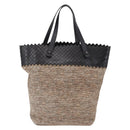 BOTTEGA VENETA Hand Bag Canvas Beige Auth bs36069-2