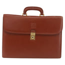 LOEWE Business Bag Leather Brown Gold Auth bs36070-13