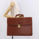 LOEWE Business Bag Leather Brown Gold Auth bs36070-24