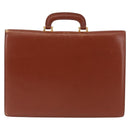 LOEWE Business Bag Leather Brown Gold Auth bs36070-2