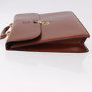 LOEWE Business Bag Leather Brown Gold Auth bs36070-4