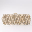 Christian Dior Trotter Canvas Hand Bag Beige Silver Auth bs36071-6