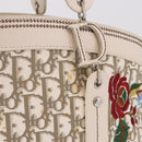 Christian Dior Trotter Canvas Hand Bag Beige Silver Auth bs36071-2