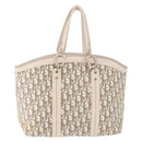 Christian Dior Trotter Canvas Hand Bag Beige Silver Auth bs36071-3