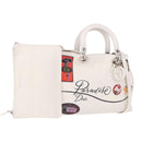 Christian Dior Hand Bag Leather 2way White Silver Auth bs36072V-1