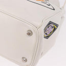 Christian Dior Hand Bag Leather 2way White Silver Auth bs36072V-13