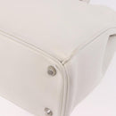 Christian Dior Hand Bag Leather 2way White Silver Auth bs36072V-15