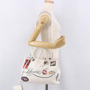 Christian Dior Hand Bag Leather 2way White Silver Auth bs36072V-28