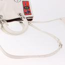 Christian Dior Hand Bag Leather 2way White Silver Auth bs36072V-9