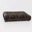 FENDI Zucca Canvas Wallet Black Brown Auth bs36073-6