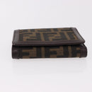 FENDI Zucca Canvas Wallet Black Brown Auth bs36073-7