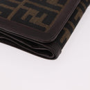 FENDI Zucca Canvas Wallet Black Brown Auth bs36073-8