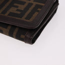 FENDI Zucca Canvas Wallet Black Brown Auth bs36073-9