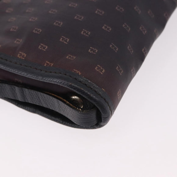 FENDI Shoulder Bag PVC Canvas Black Auth bs36074
