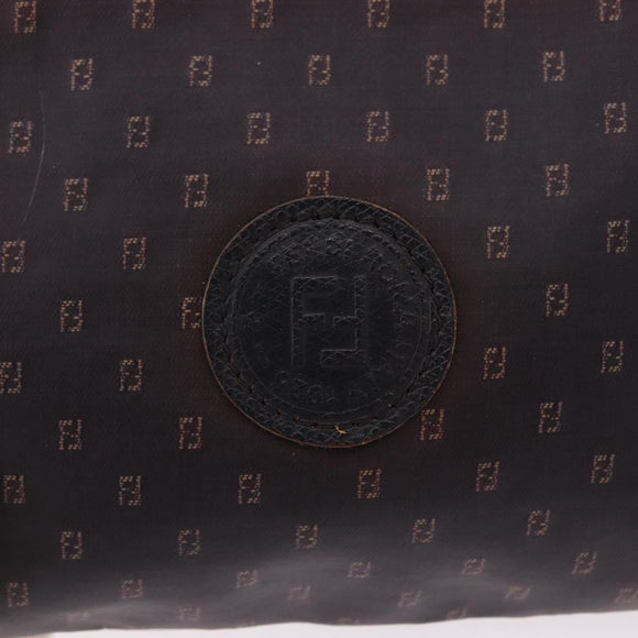 FENDI Shoulder Bag PVC Canvas Black Auth bs36074
