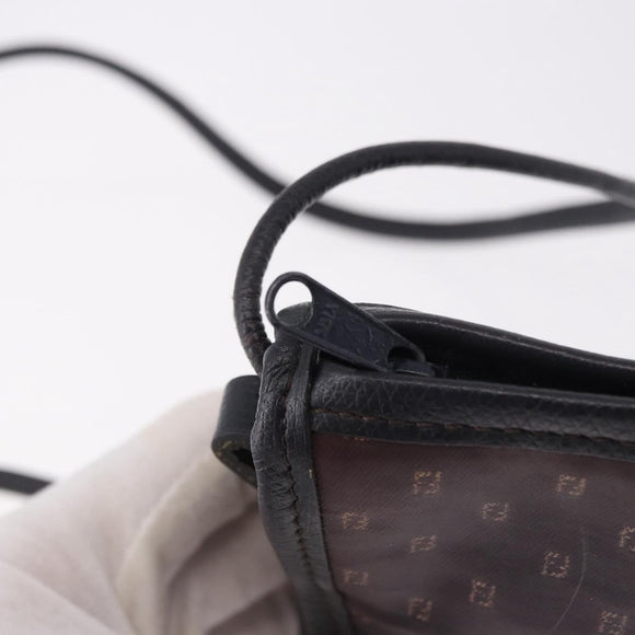 FENDI Shoulder Bag PVC Canvas Black Auth bs36074