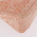 FENDI Zucchino Canvas Hand Pouch Coated Canvas Pink Gold Auth bs36075-15