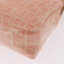 FENDI Zucchino Canvas Hand Pouch Coated Canvas Pink Gold Auth bs36075-17