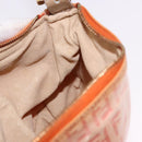 FENDI Zucchino Canvas Hand Pouch Coated Canvas Pink Gold Auth bs36075-19
