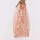 FENDI Zucchino Canvas Hand Pouch Coated Canvas Pink Gold Auth bs36075-4