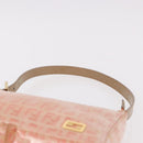 FENDI Zucchino Canvas Hand Pouch Coated Canvas Pink Gold Auth bs36075-14