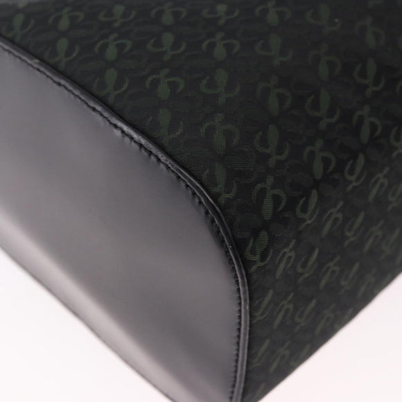 LOEWE Anagram Clutch Bag Canvas Black Gold Auth bs36077V
