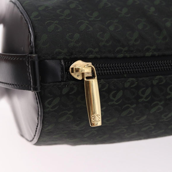 LOEWE Anagram Clutch Bag Canvas Black Gold Auth bs36077V