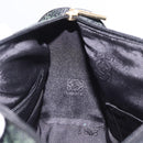 LOEWE Anagram Clutch Bag Canvas Black Gold Auth bs36077V-18