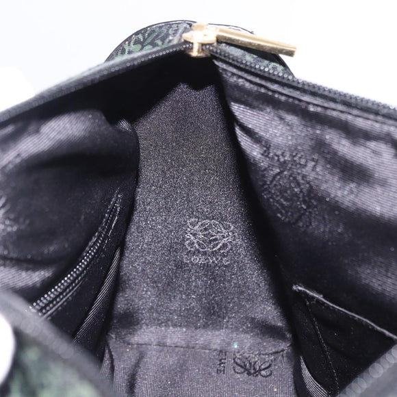LOEWE Anagram Clutch Bag Canvas Black Gold Auth bs36077V