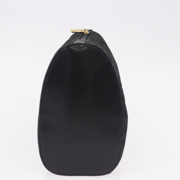 LOEWE Anagram Clutch Bag Canvas Black Gold Auth bs36077V