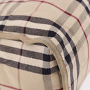 BURBERRY Nova Check Hand Bag Canvas Beige Silver Auth bs36078-15